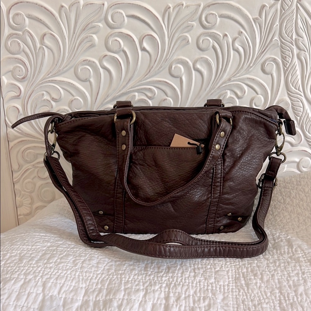 New Elegant Brown Vegan Leather Women's Bag